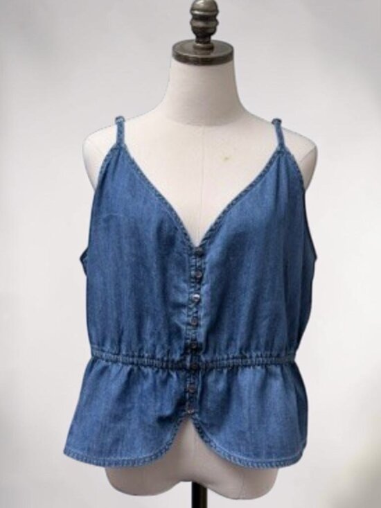GAP Tops - *NWT** GAP  Denim Peplum Cami